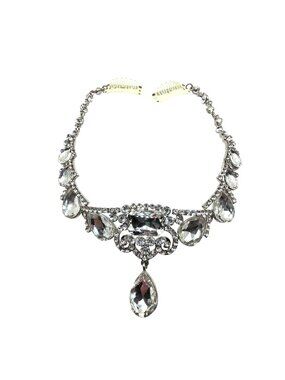 Crystal Rhinestone hair accessory Teardrop Pendant Comb Clasps wedding Formal